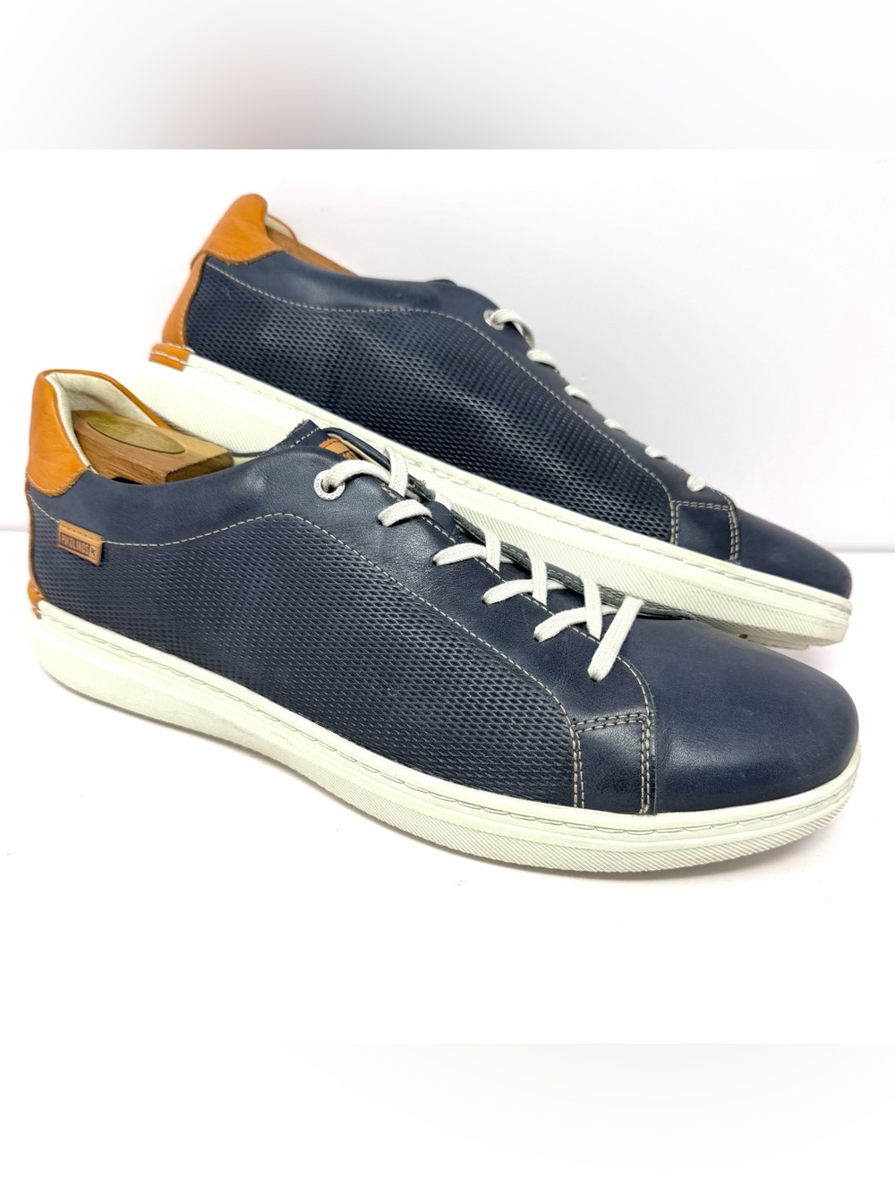 Pikolinos Men’s Begur Fashion Sneakers Sz 46 / 12 Blue Calfskin Leather GUC $180